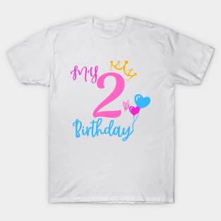 2th Birthday Girl Shirt - My Princesses Birthday T-Shirt